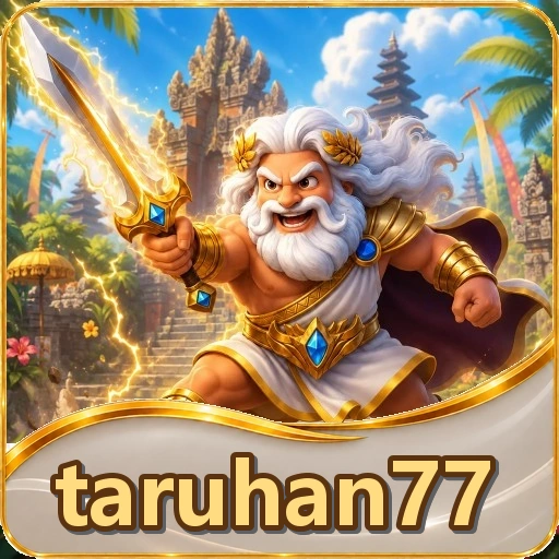 Beranda aplikasi taruhan77 di Android dengan menu unduhan yang jelas.